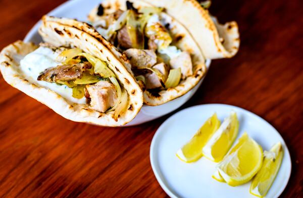 Pork Souvlaki. CONTRIBUTED BY HENRI HOLLIS