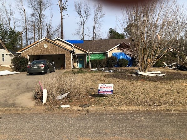 Crystal Luke's home in LaGrange was hit by a tornado in January. 