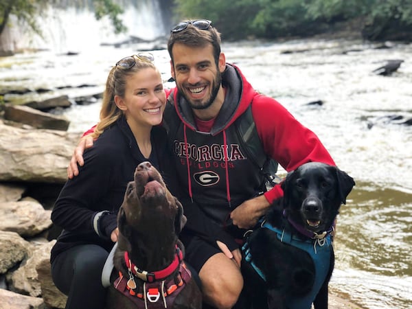 Lizzy Wingate and her boyfriend Justin first met for a walk along the Chattahoochee River last summer. Wingate says that COVID “definitely prolonged the getting-to-know-you phase.” (Photo courtesy of Lizzy Wingate)