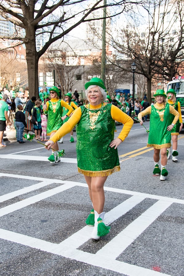 Peachtree Street in Midtown will be filled with marchers and spectators wearing their festive green at the St. Patrick’s Parade. Courtesy of Faith Swift/Atlanta St. Patrick's Parade.