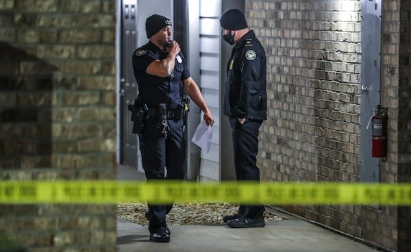 Atlanta police investigated a stabbing at the complex on Feb. 17, 2021.