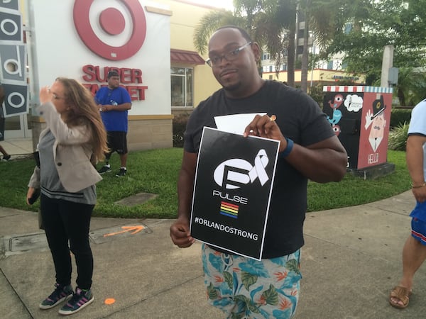 Cedric Linton, who frequents Pulse nightclub, was among the many supporters standing near the club on Sunday afternoon. Photos: Jennifer Brett