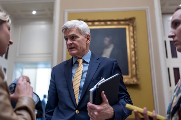 FILE- Sen. Bill Cassidy, R-La., speaks with reporters at the Capitol in Washington, Wednesday, Sept. 25, 2024. (AP Photo/J. Scott Applewhite, File)