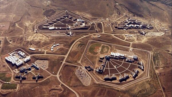 his Feb. 11, 2004, file photo provided by the Bureau of Prisons shows the Federal Correctional Complex in Florence, Colo. Clockwise from lower left is the minimum security Federal Prison Camp, the high security United States Penitentiary, the maximum security United States Penitentiary and the Federal Correctional Institution. Experts say the drug lord Joaquin "El Chapo" Guzman, who will be sentenced on June 25, 2019 for smuggling enormous amounts of narcotics into the U.S and having a hand in dozens of murders, seems the ideal candidate for the federal government's maximum security, "Supermax," prison, also known as ADX for "administrative maximum," a facility so secure, so remote and so austere that it has been called the "Alcatraz of the Rockies.". 