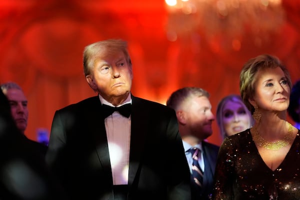 President-elect Donald Trump listens during an America First Policy Institute gala at his Mar-a-Lago estate, Thursday, Nov. 14, 2024, in Palm Beach, Fla. (AP Photo/Alex Brandon)