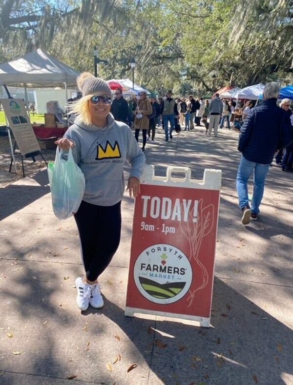 Gina Capers-Willis of What's Gina Cooking at the Saturday Forsyth Farmers' Market