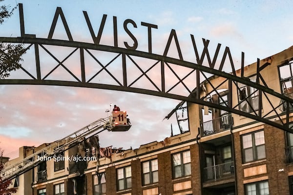 The fire engulfed northeast Atlanta's Reserve at LaVista Walk apartments.