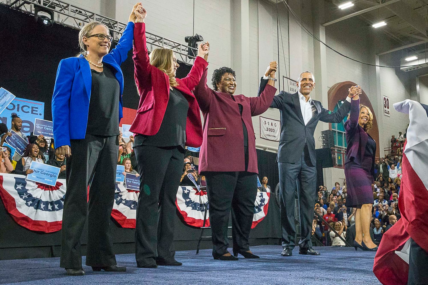 Barack Obama campaigns with Stacey Abrams