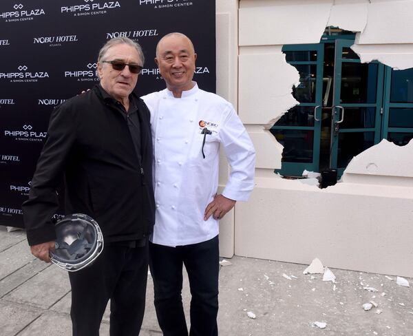 Robert De Niro (left) and Chef Nobu Matsuhisa, partners in Nobu Hotel and restaurant, will bring their business to a re-imagined Phipps Plaza. Photo: RYON HORNE / RHORNE@AJC.COM