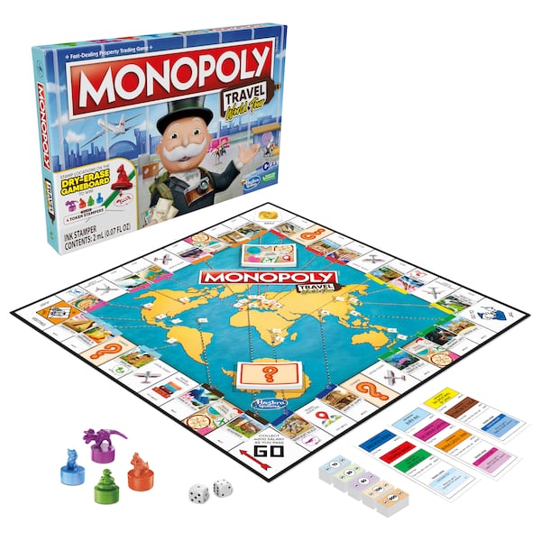 The Monopoly Travel World Tour takes a twist on the classic version — this one has players discovering exciting travel destinations.
(Courtesy of Hasbro)