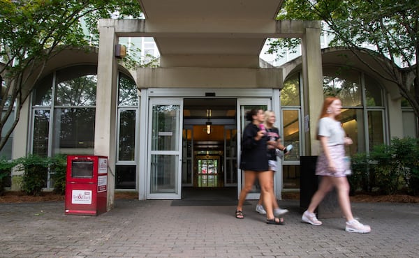 New residents of Creswell Hall leave the building on Monday, Aug. 16, 2021, on the University of Georgia's campus in Athens. In January 2025, the Board of Regents approved for the building to undergo a $115 million renovation. (Julian Alexander for the AJC)