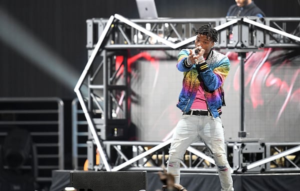 Rapper Lil Baby performs onstage during Bud Light Super Bowl Music Fest / EA SPORTS BOWL at State Farm Arena on January 31, 2019 in Atlanta, Georgia. The Atlanta rapper will bring his “New Generation” tour to the Coca-Cola Roxy for a sold-out show.