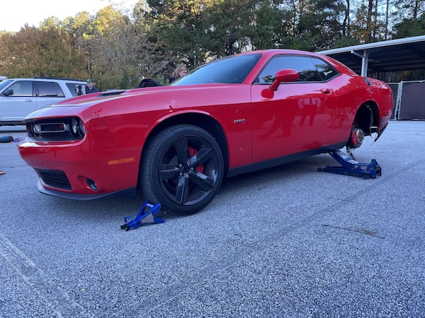 A red Dodge Challenger was impounded after Atlanta police made several street racing arrests over the weekend.