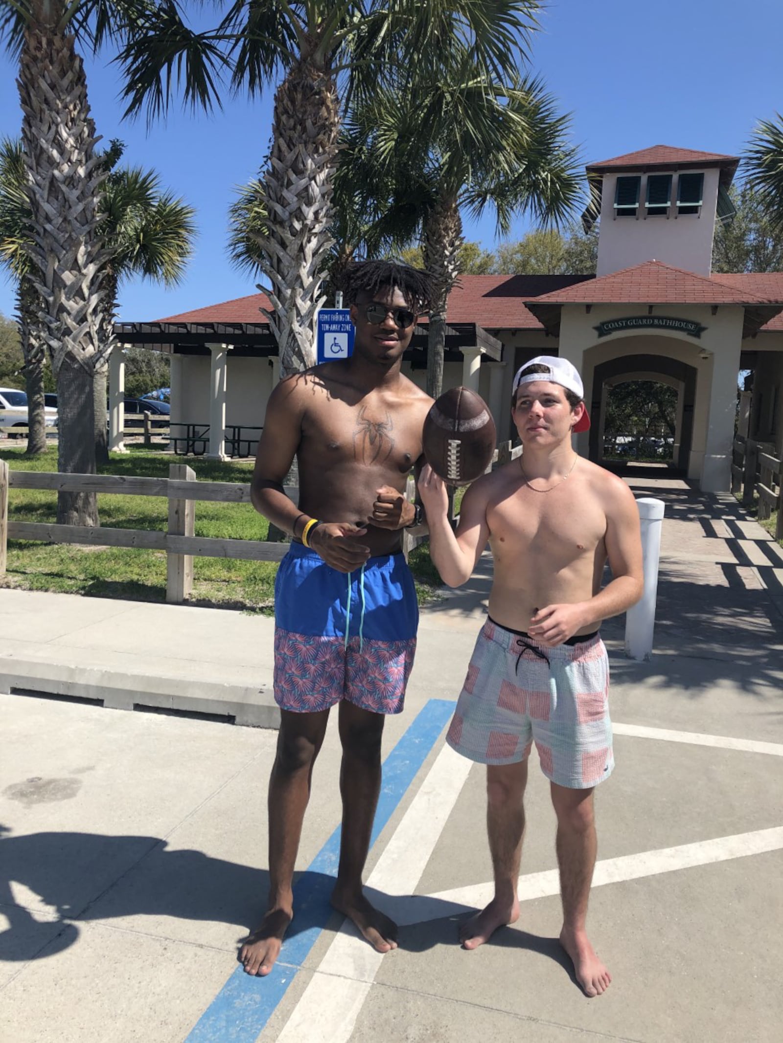 Trent Jackson, 20, and Gage Clark, 17, believe the media is exaggerating the problem. AJC photo: Bert Roughton Jr.