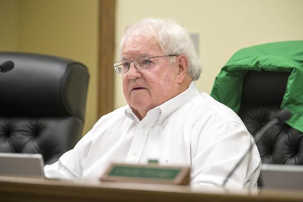 Buford Commission Chairman Phillip Beard participates during the final Buford City Commission meeting of the year at the Buford City Hall building in Buford, Monday, December 3, 2018. (ALYSSA POINTER/ALYSSA.POINTER@AJC.COM)