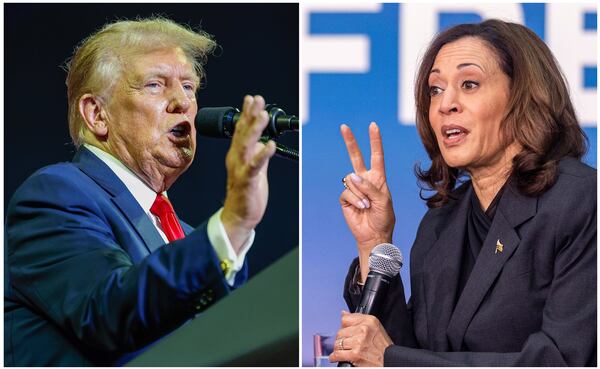 Former President Donald Trump (left) and Vice President Kamala Harris (right). (Yong Kim and Tyger Williams/The Philadelphia Inquirer/TNS)