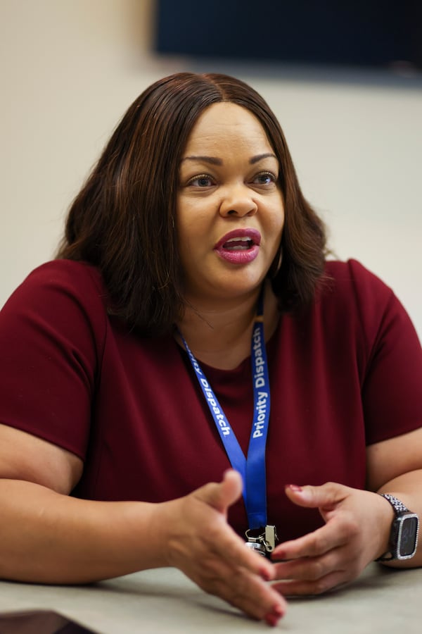 Carina Swain, DeKalb’s 911 director, joined the agency in December 2023. Swain says she has focused on filling vacancies quickly and bolstering staff during busy times. (Jason Getz/AJC)