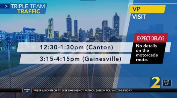 The exact route the vice president will take Friday is unknown.