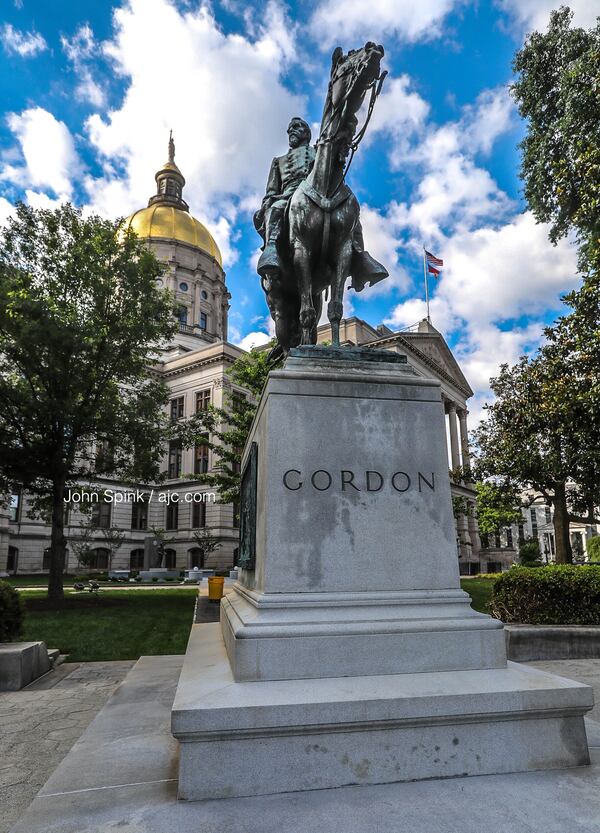 Any evidence of vandalism to the John Brown Gordon statue on Georgia Capitol grounds was removed by Friday morning.