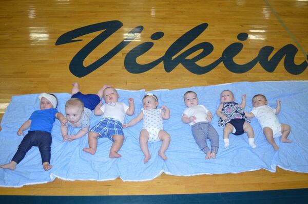 From left to right: Grace-Ann Skidmore, Tommy Rio Crotte, Finn Smallwood, Oaklynn McNutt, Archer Newton, Lucy James, and Keegan Lutey. (Photo: daytondailynews.com)