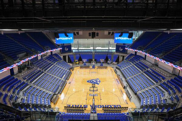 The inside of the Georgia State Convocation Center in Atlanta is seen on Thursday, October 6, 2022.   (Arvin Temkar / arvin.temkar@ajc.com)