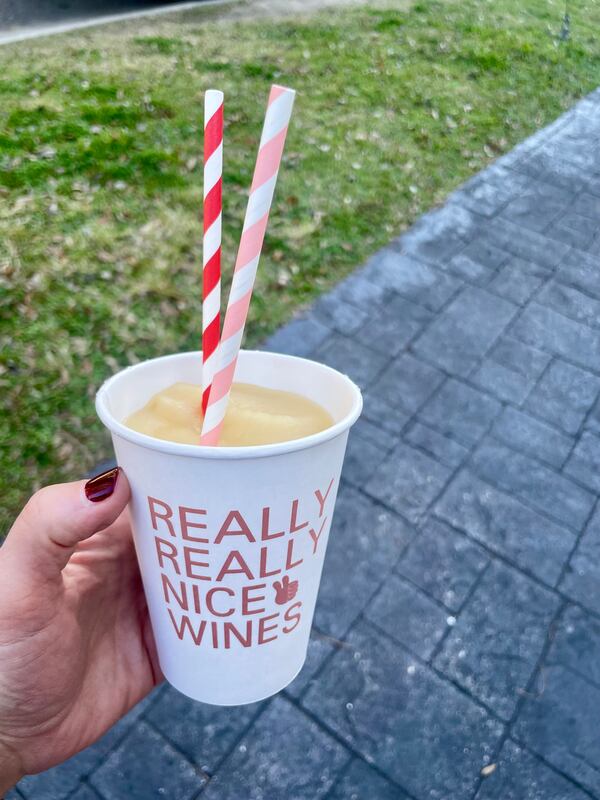 Wine slushies are available at Really Really Nice Wines in New Orleans. (Krista Slater for The Atlanta Journal-Constitution)