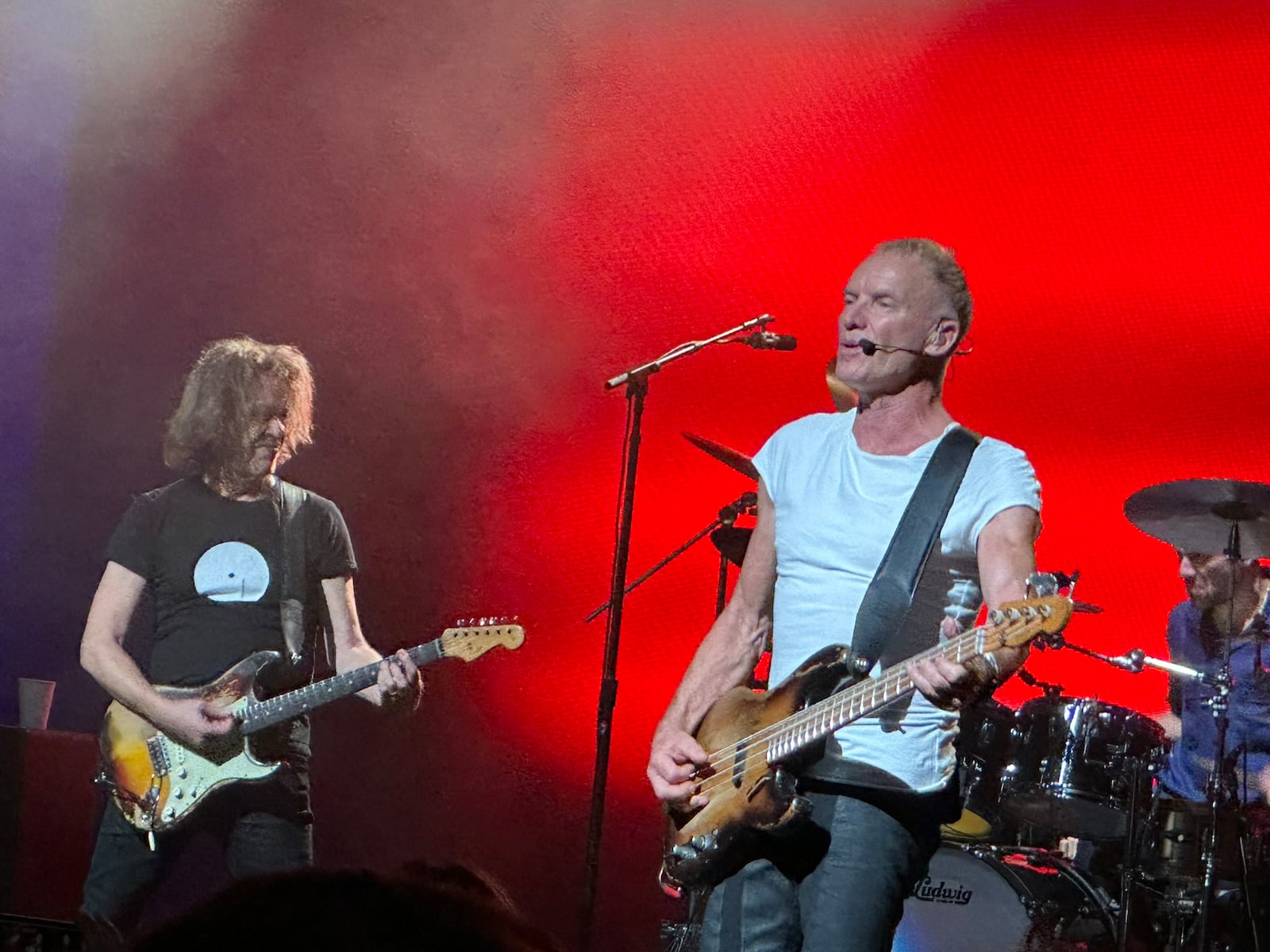 Sting (right) with his long-time collaborator and guitarist Dominic Miller at Cobb Energy Performing Arts Centre October 22, 2024 for a sold-out show. RODNEY HO/rho@ajc.com