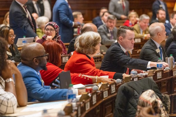 House lawmakers make a series of votes on Georgia’s new congressional maps following discussion of redistricting bill SB 3EX during the special legislative session at the Capitol in Atlanta on Thursday, December 7, 2023. (Arvin Temkar/arvin.temkar@ajc.com)