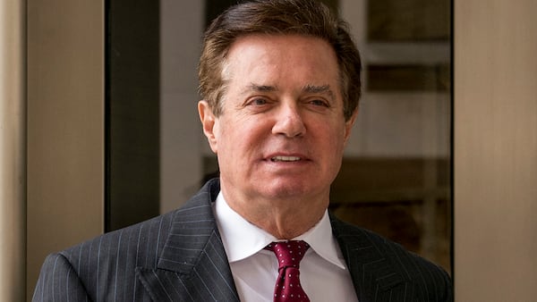 FILE - In this April 4, 2018, file photo, Paul Manafort, President Donald Trump's former campaign chairman, leaves the federal courthouse in Washington. (AP Photo/Andrew Harnik, File)