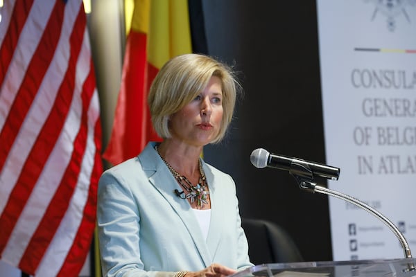 Metro Atlanta Chamber CEO Katie Kirkpatrick speaks at The National Center for Civil and Human Rights in Atlanta during an event on diversity, equity and inclusion on Monday, June 6, 2022. (Natrice Miller / natrice.miller@ajc.com)

