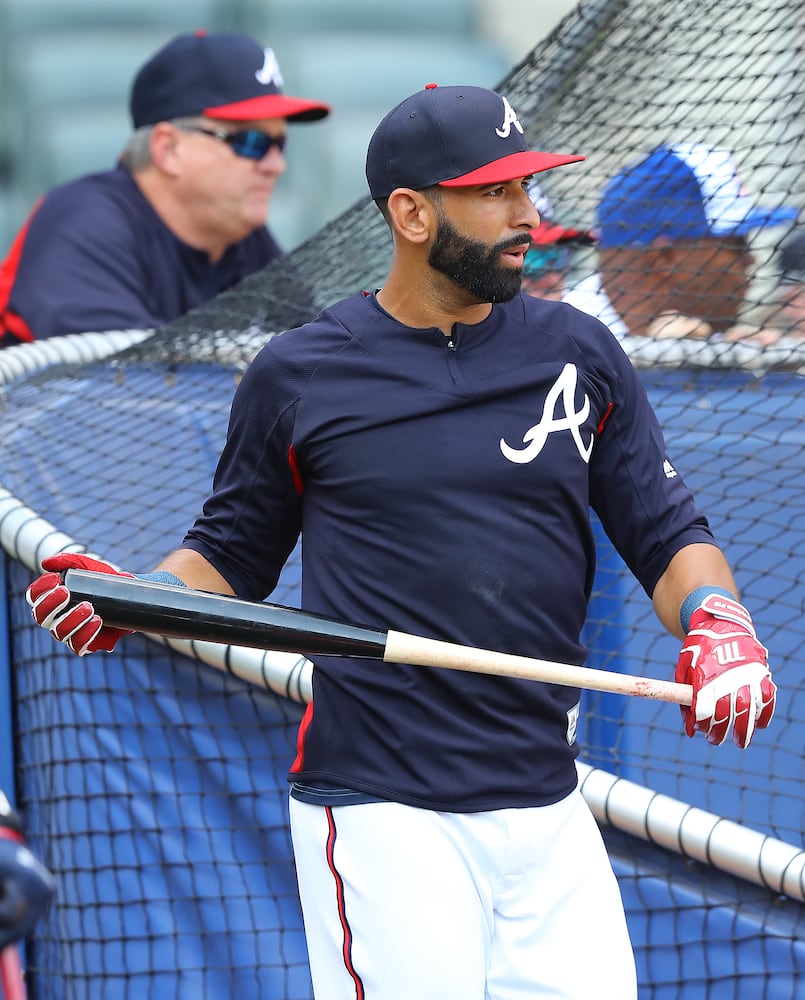 Photos: Jose Bautista suits up for Braves