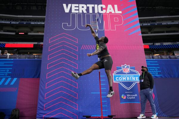 Georgia Tech defensive lineman Zeek Biggers jumped 34 1/2 inches in the air. He also logged a 5.14-second 40-yard dash.