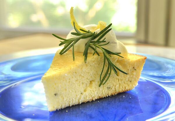 Lemon-Rosemary Tea Cake can be enjoyed any time of the day. STYLING BY MERIDITH FORD / CONTRIBUTED BY CHRIS HUNT PHOTOGRAPHY