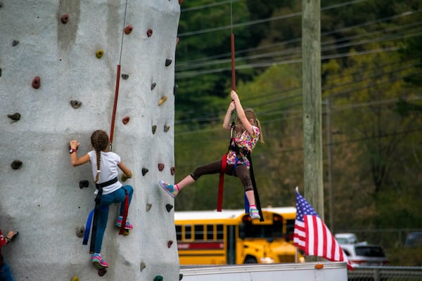 The climbing wall at the Georgia Apple Festival in Ellijay. Contributed by Gilmer County Chamber of Commerce