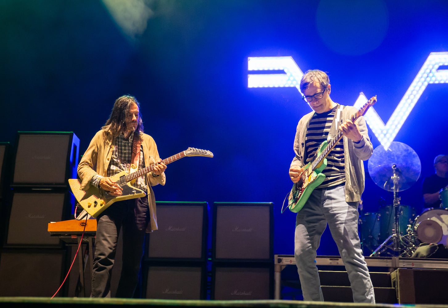 Atlanta, Ga: Weezer closed out night 2 at the Peachtree stage with their brand of quirky, alt-rock. Photo taken Saturday May 4, 2024 at Central Park, Old 4th Ward. (RYAN FLEISHER FOR THE ATLANTA JOURNAL-CONSTITUTION)