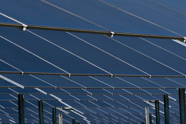 Silicon Ranch’s Houston County solar facility in Elko on Friday, April 12, 2024.   (Ben Gray / Ben@BenGray.com)