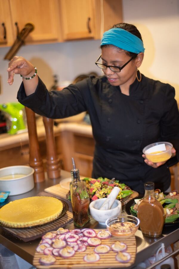 Educational chef Mercedes Melendez enjoys working with local produce, and with herbs from her own garden, to create gourmet raw food for herself and her clients. CONTRIBUTED BY REBECCA PRUETT PHOTOGRAPHY