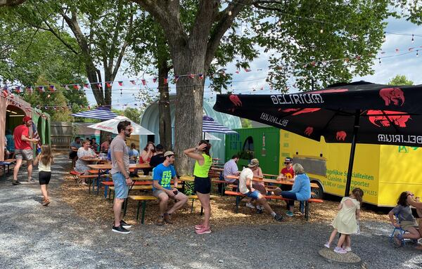 Halfway Crooks newly renovated HC Biergarten features a small amphitheater for music and events like Czech Beer Days.
(Bob Townsend for The Atlanta Journal-Constitution)