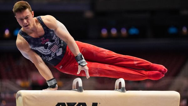 Brody Malone competes on the pommel horse during the men's U.S. Olympic Gymnastics Trials Thursday, June 24, 2021, in St. Louis. The 21-year-old Malone will make his Olympic debut in Tokyo later this month. (Jeff Roberson/AP)