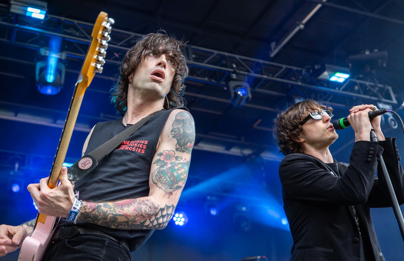 Atlanta, Ga: Bad Nerves killed with high flying acrobats and punk songs to an audience of crowd-surfing fanatics. Photo taken Saturday May 4, 2024 at Central Park, Old 4th Ward.  (RYAN FLEISHER FOR THE ATLANTA JOURNAL-CONSTITUTION)