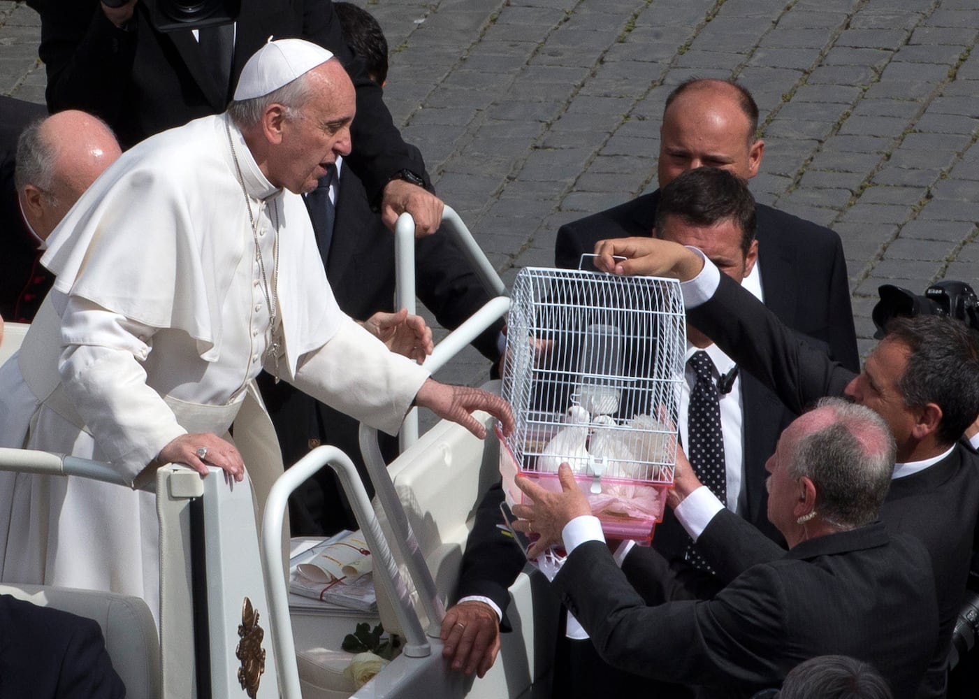 Gift of birds in cage set free