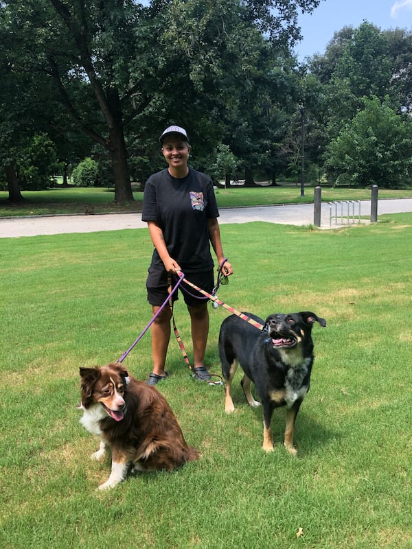 Kathryn Fernandez often walks her dogs in the dark near Piedmont Park.