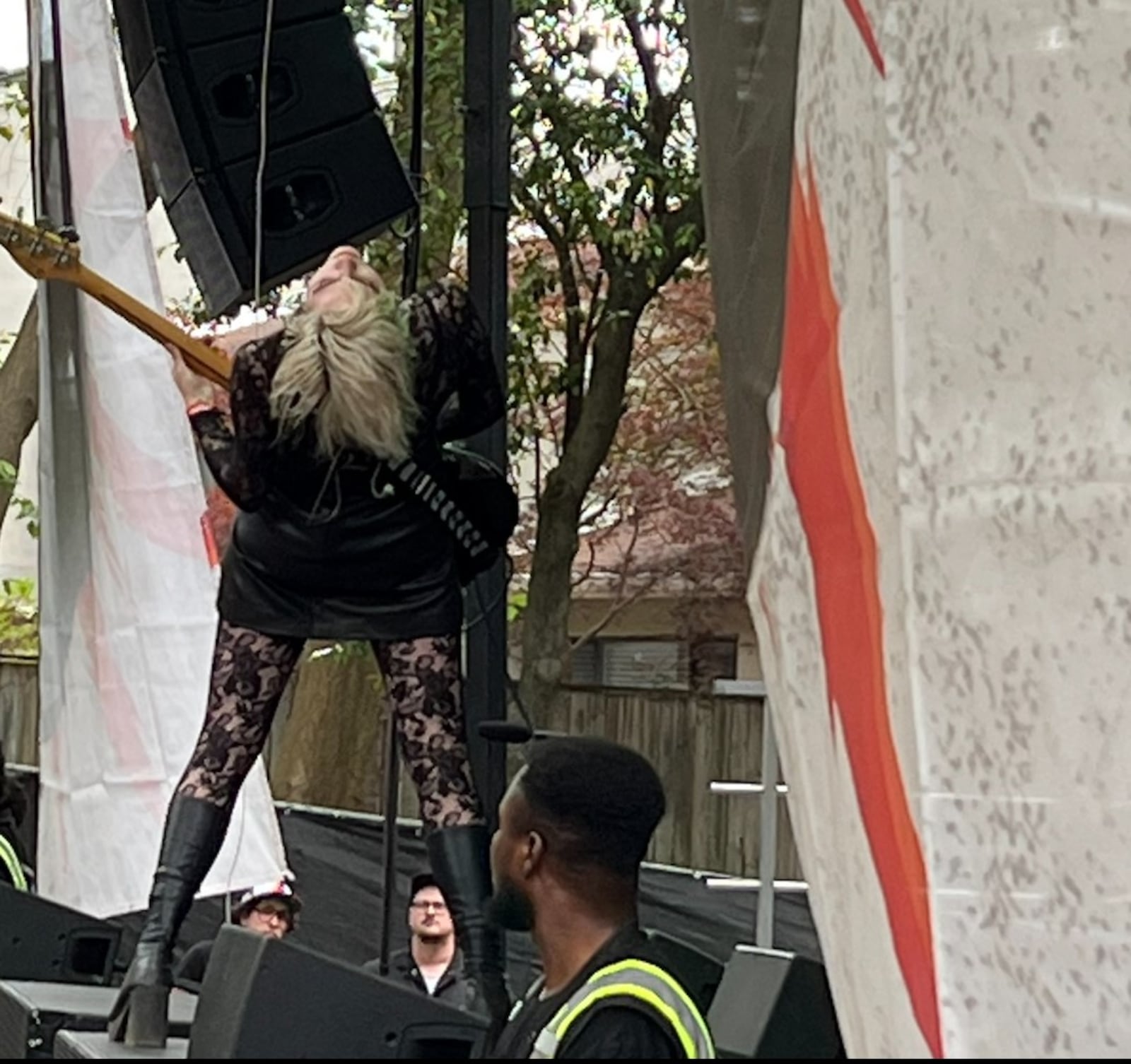 Sunflower Bean performs on the second day of the Shaky Knees Music Festival at Atlanta's Central Park on Saturday, May 6, 2023. (Photo: Shane Harrison / Shane.Harrison@ajc.com)