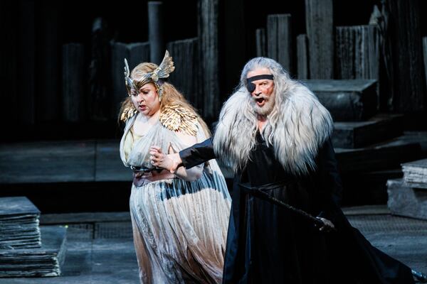 Christine Goerke as Brünnhilde and Greer Grimsley as Wotan in Act II.