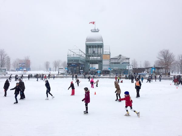  We were in Montreal for Christmas. When it snows in Canada people go ice skating. When it snows (or threatens to) in metro Atlanta .. not so much. Photo: Charles Gay V