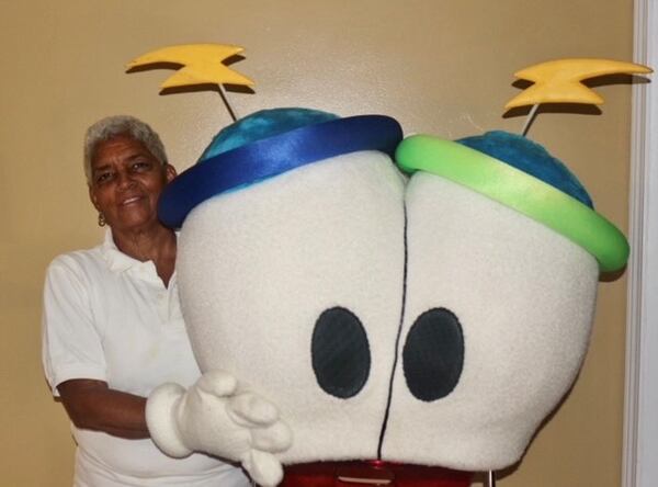 A quarter-century later, former Atlanta Mayor Shirley Franklin still has a life-sized suit of Izzy, the mascot of the 1996 Olympic Games. (Courtesy of Shirley Franklin)