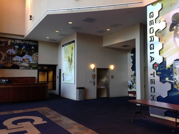 The Georgia Tech football lobby, as it looked in December 2016.