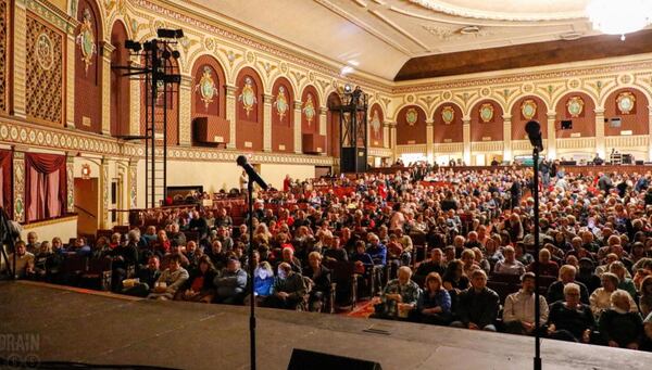 A view from the stage of the historic, and some say haunted, Lorain Palace Theater in Lorain, Ohio.