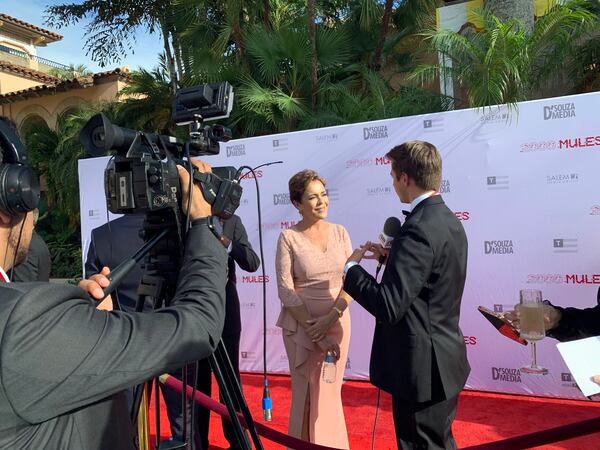 The red carpet outside Mar-a-Lago, the Palm Beach club and residence of Donald Trump, as guests arrive for the premier of “2000 Mules,” a film by the right-wing commentator turned filmmaker Dinesh D’Souza, in 2022.