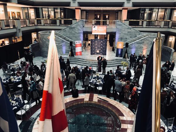 About 250 people met in Atlanta City Hall to break their fasts and eat dinner with Mayor Bottoms.